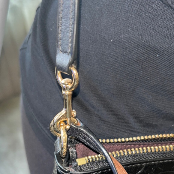 Coach Black Embossed Signature Leather Crossbody - Picture 10 of 11